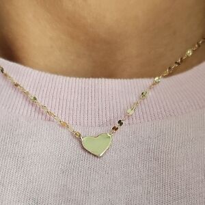 Shiney 925 Silver Heart Necklace With Gold Overlay Never Worn